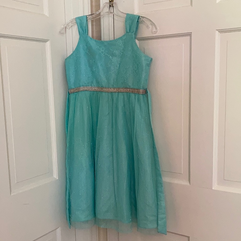 Girls size 16 turquoise dress
